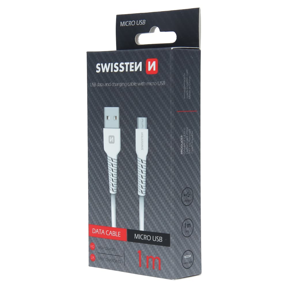 Datový kabel swissten usb / micro usb 1,0 m bílý - náhled 3