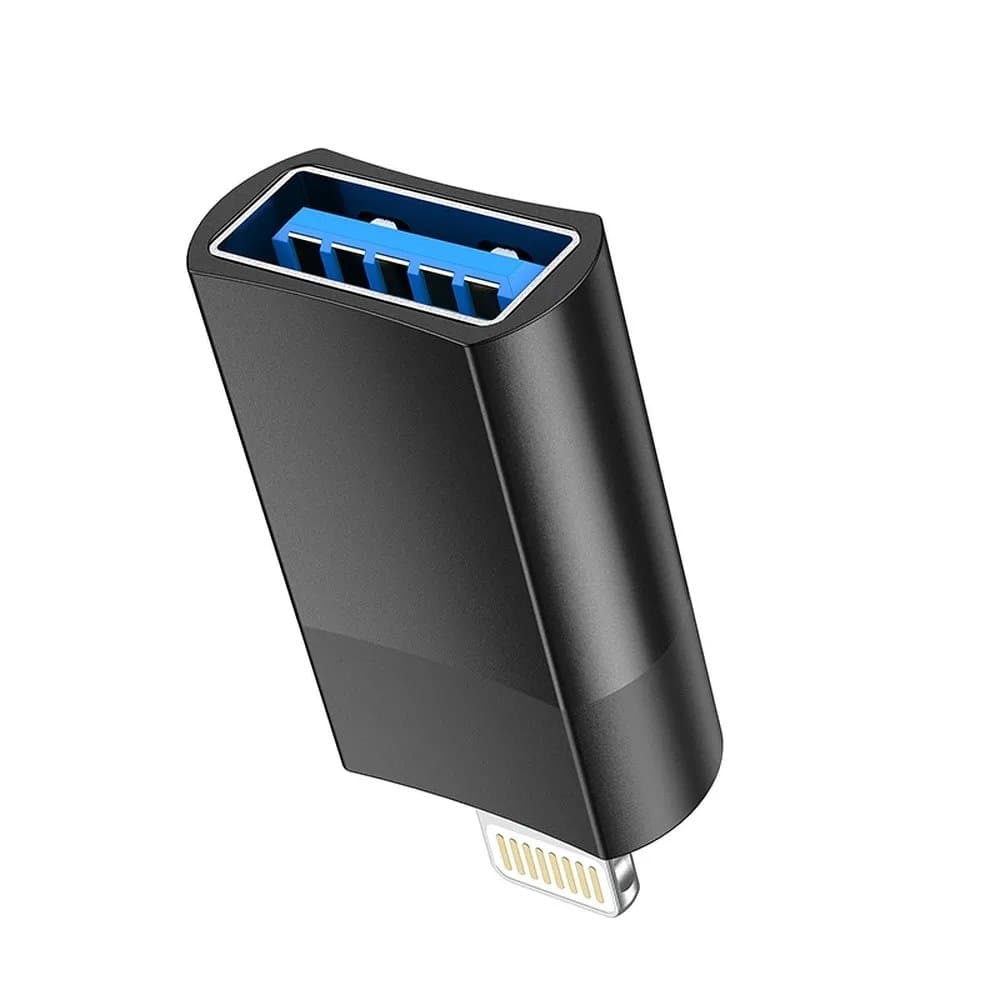 HOCO UA17 Lightning/USB-A OTG Adaptér Black - náhled 3