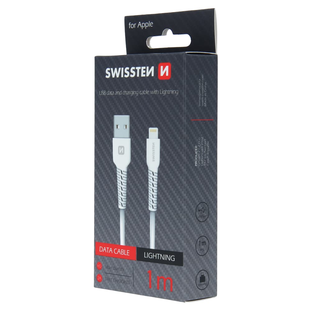 Datový kabel swissten usb / lightning 1,0 m bílý - náhled 3