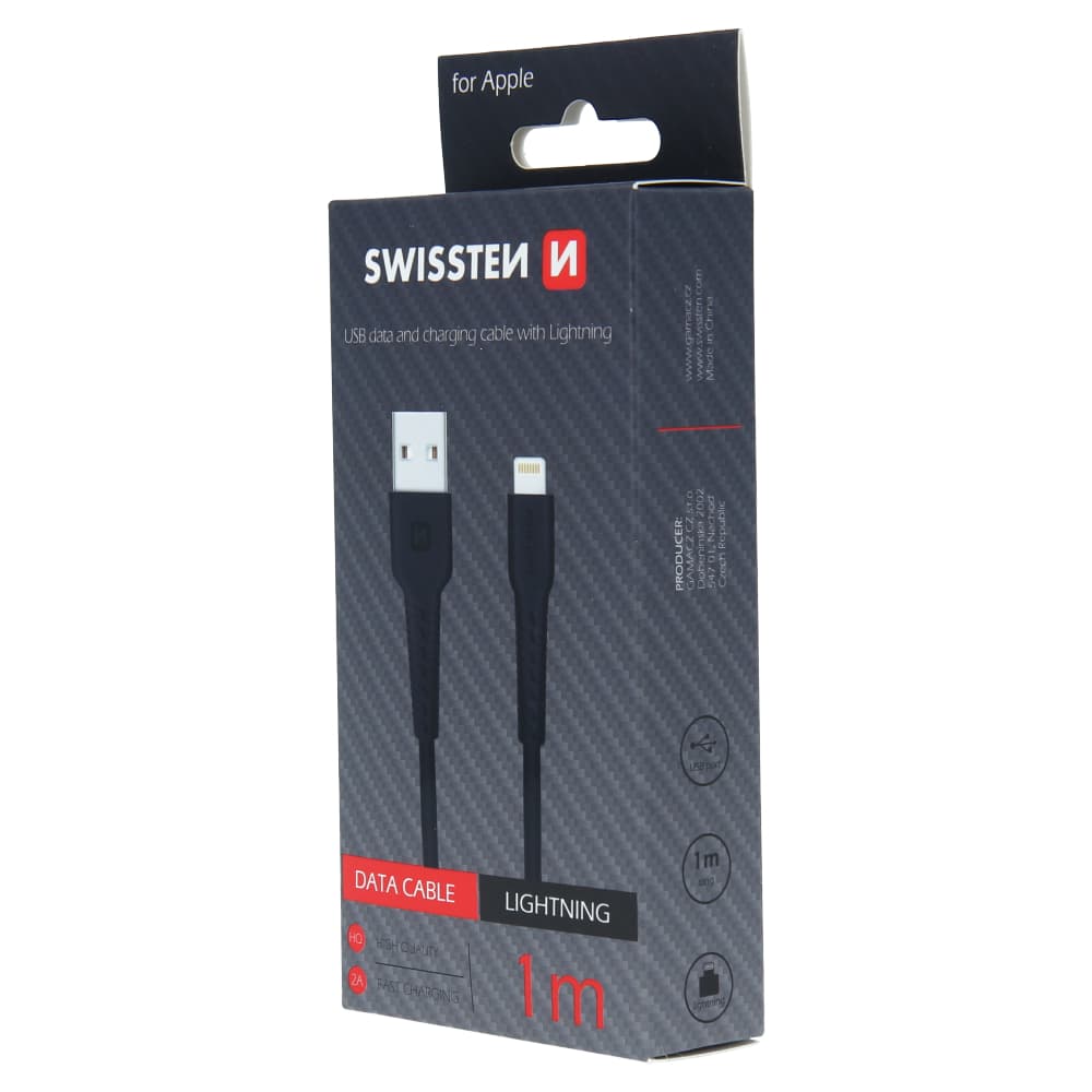 Datový kabel swissten usb / lightning 1,0 m černý - náhled 3
