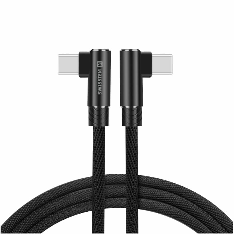 Textilní datový kabel swissten arcade usb-c / usb-c 1,2 m černý - náhled 3
