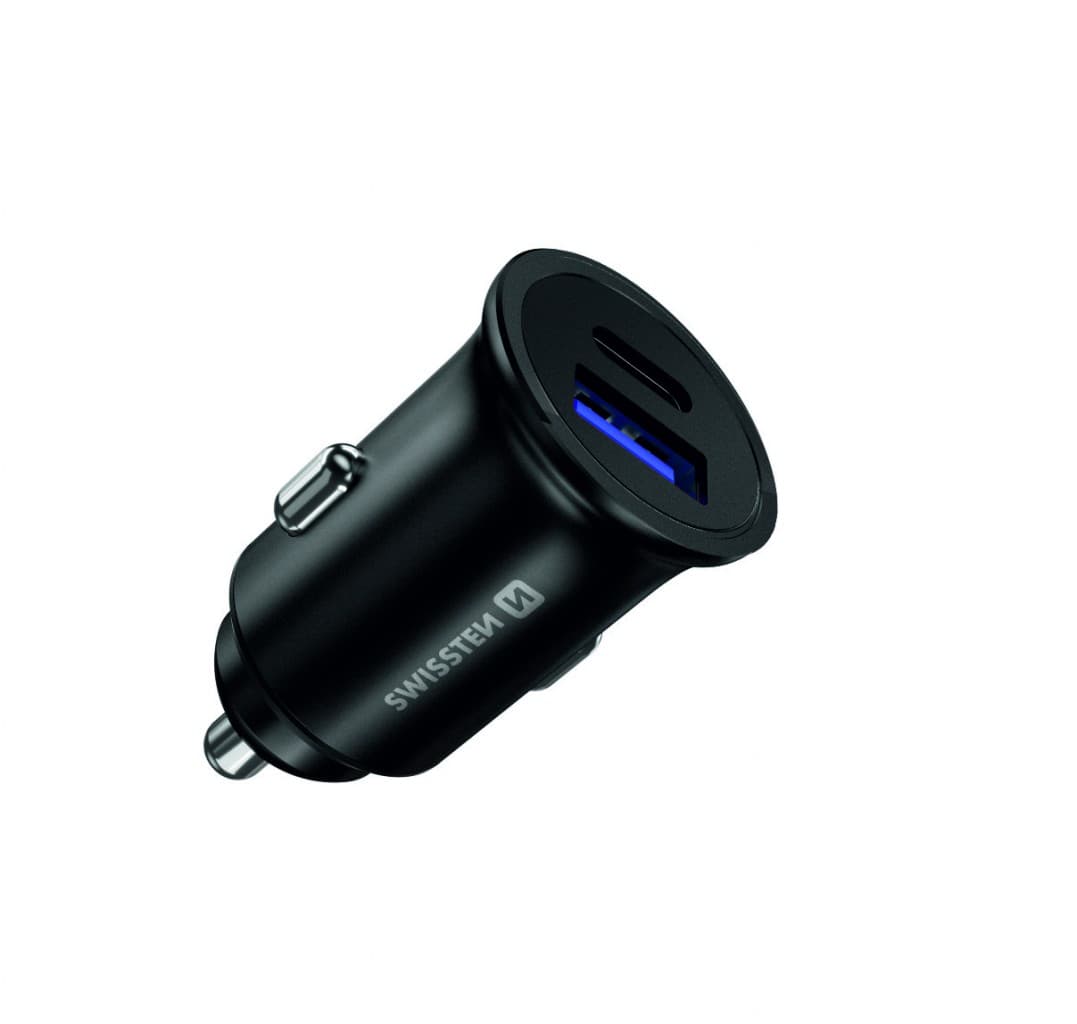 Swissten cl adaptér power delivery usb-c + quick charge 3.0 36w metal černý - náhled 3