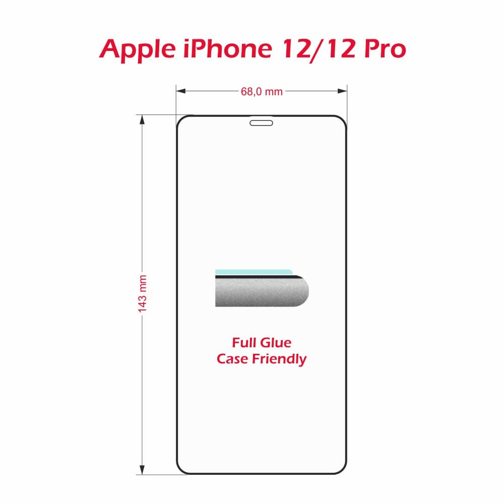 Sklo swissten full glue, color frame, case friendly apple iphone 12/12 pro černé - náhled 3