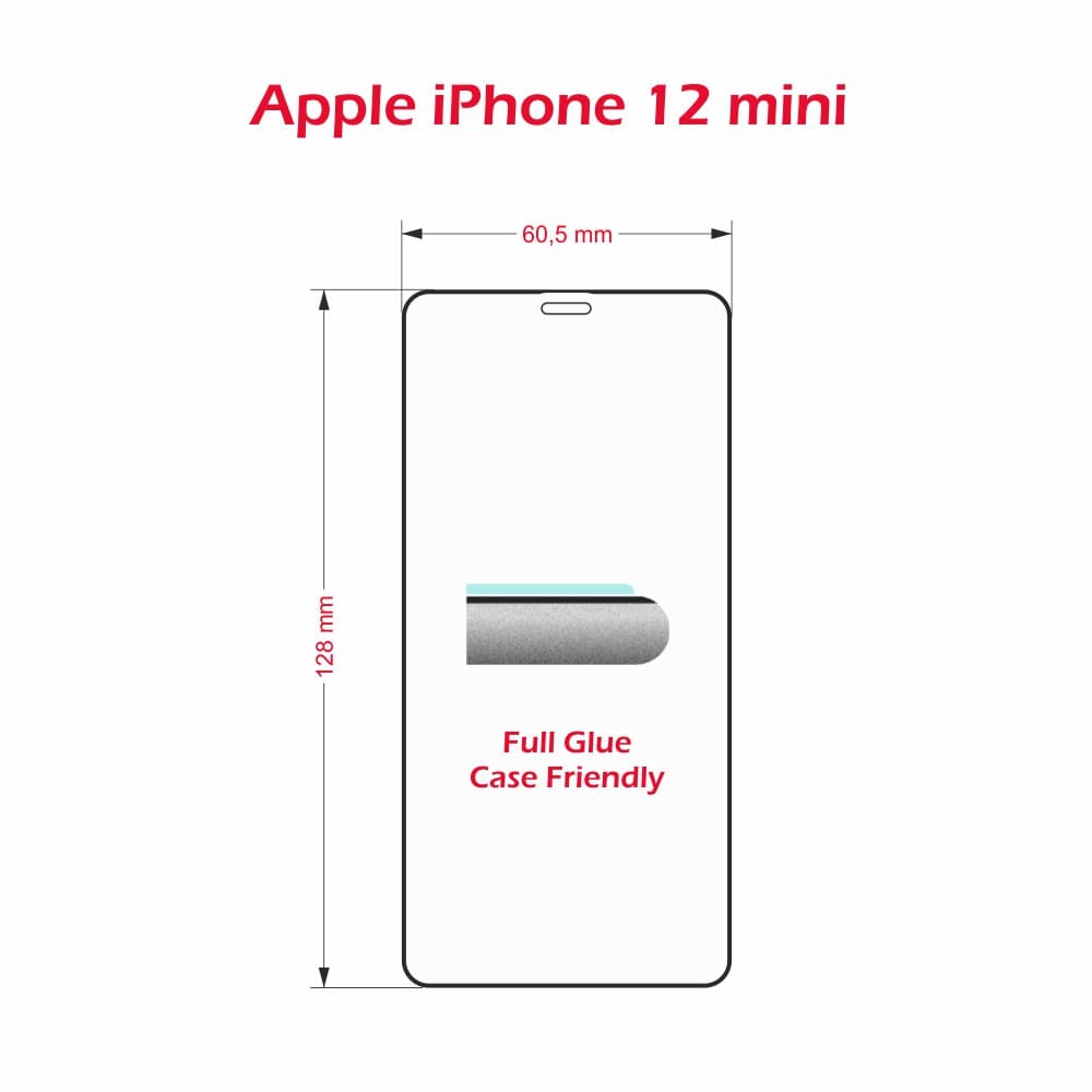 Sklo swissten full glue, color frame, case friendly apple iphone 12 mini černé - náhled 3