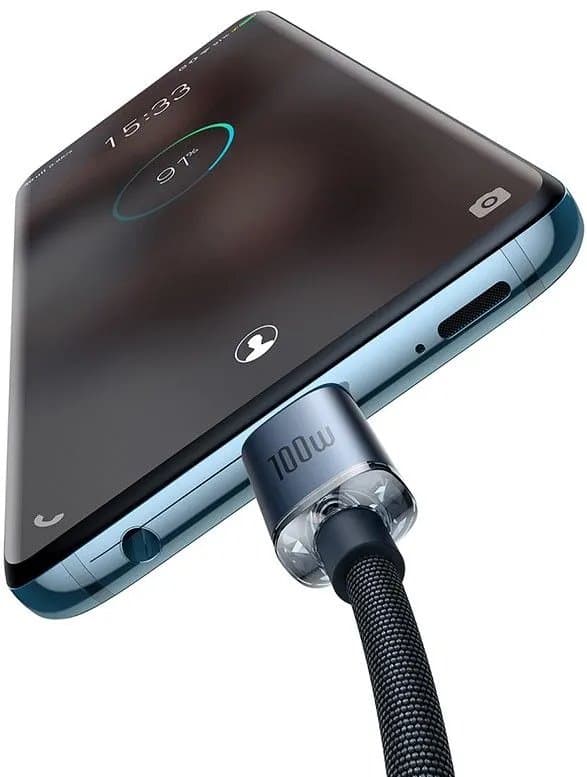 Baseus CAJY000601 Crystal Shine Series Datový Kabel USB-C - USB-C 100W 1,2m Black - náhled 3