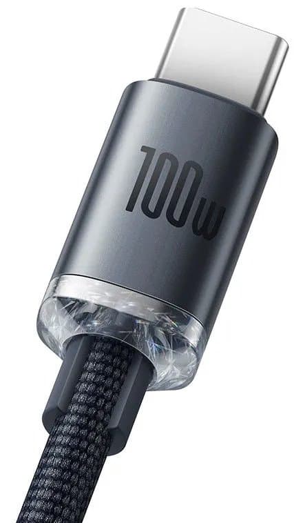 Baseus CAJY000401 Crystal Shine Series Datový Kabel USB - USB-C 100W 1,2m Black - náhled 3