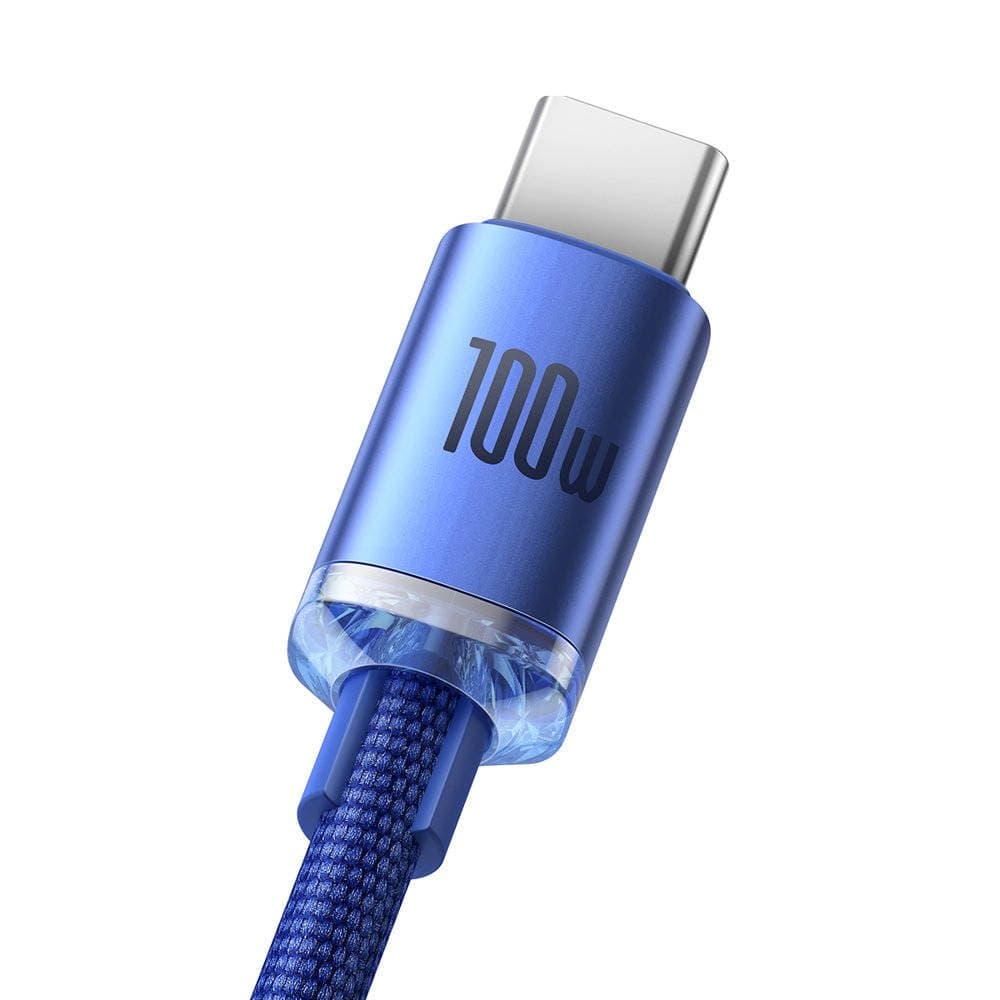 Baseus CAJY000403 Crystal Shine Series Datový Kabel USB - USB-C 100W 1,2m Blue - náhled 3