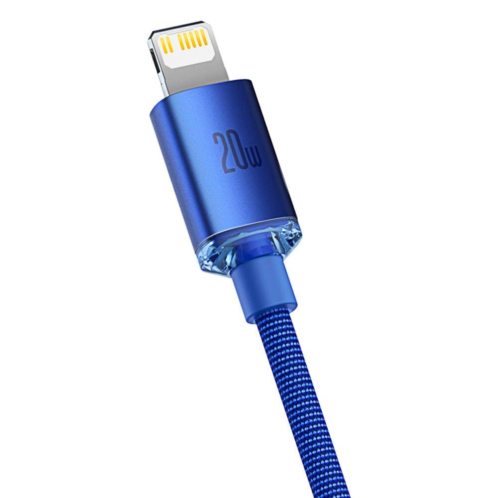 Baseus CAJY000203 Crystal Shine Series Datový Kabel USB-C - Lightning 20W 1,2m Blue - náhled 3