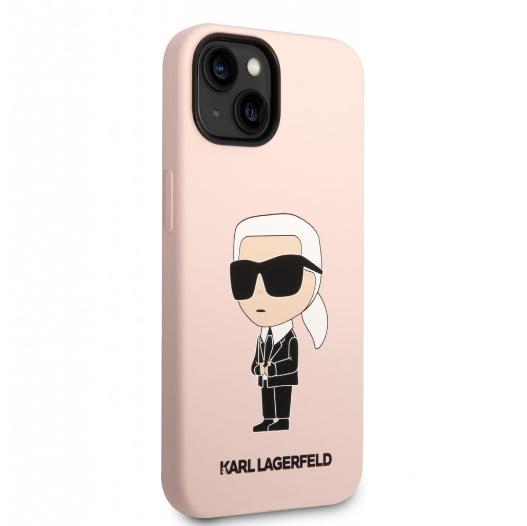 Karl Lagerfeld Liquid Silicone Ikonik NFT Zadní Kryt pro iPhone 14 Plus Pink - náhled 3