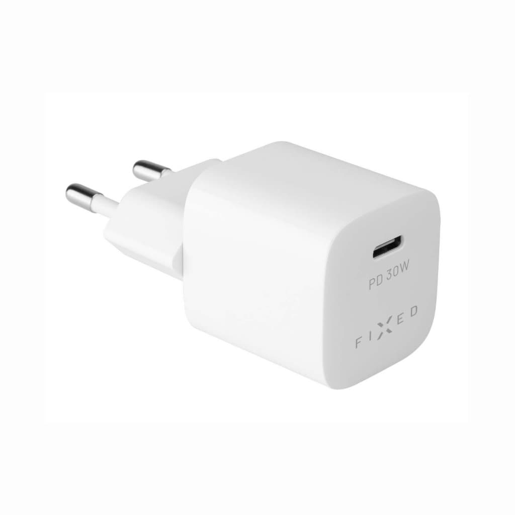 Set síťové nabíječky FIXED Mini s USB-C výstupem a USB-C/USB-C kabelu, podpora PD, 1 metr, 30W, bílý - náhled 3