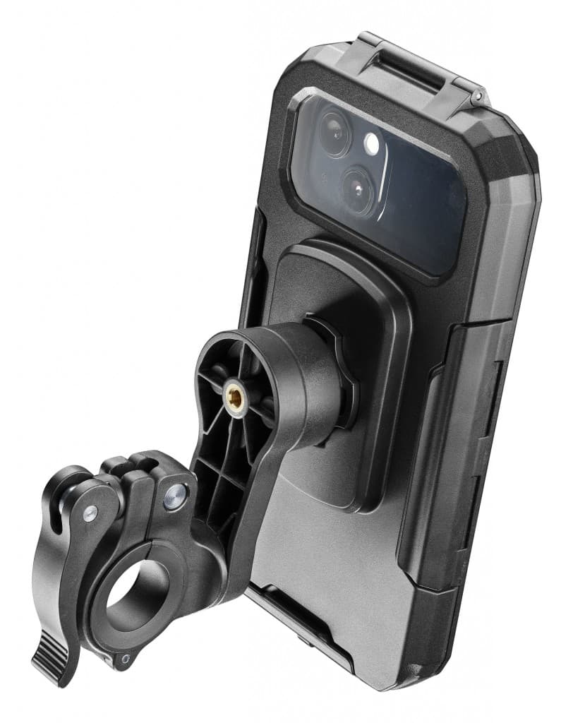 Univerzální voděodolné pouzdro na mobilní telefony Interphone Armor Pro, úchyt na řídítka QUIKLOX, max. 6,5", černé - náhled 3