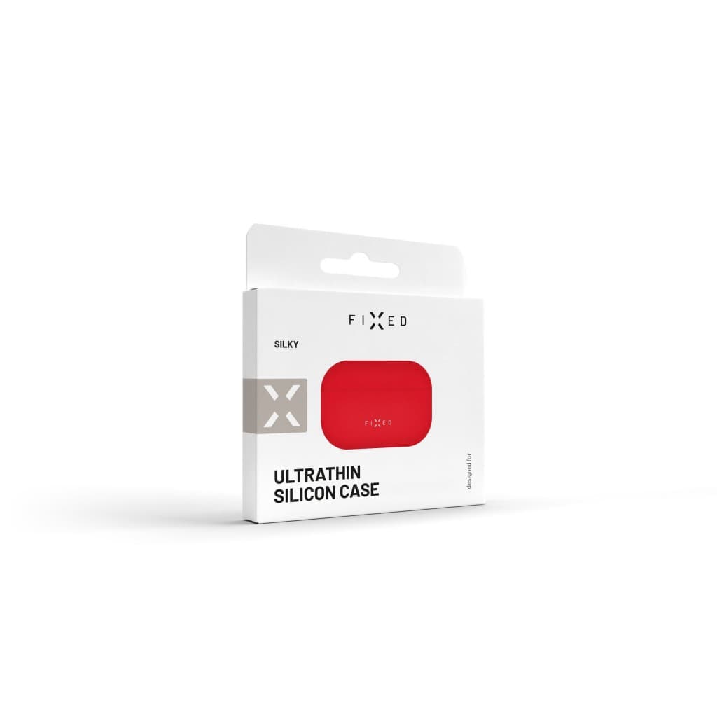 Ultratenké silikonové pouzdro FIXED Silky pro Apple Airpods, červené - náhled 3