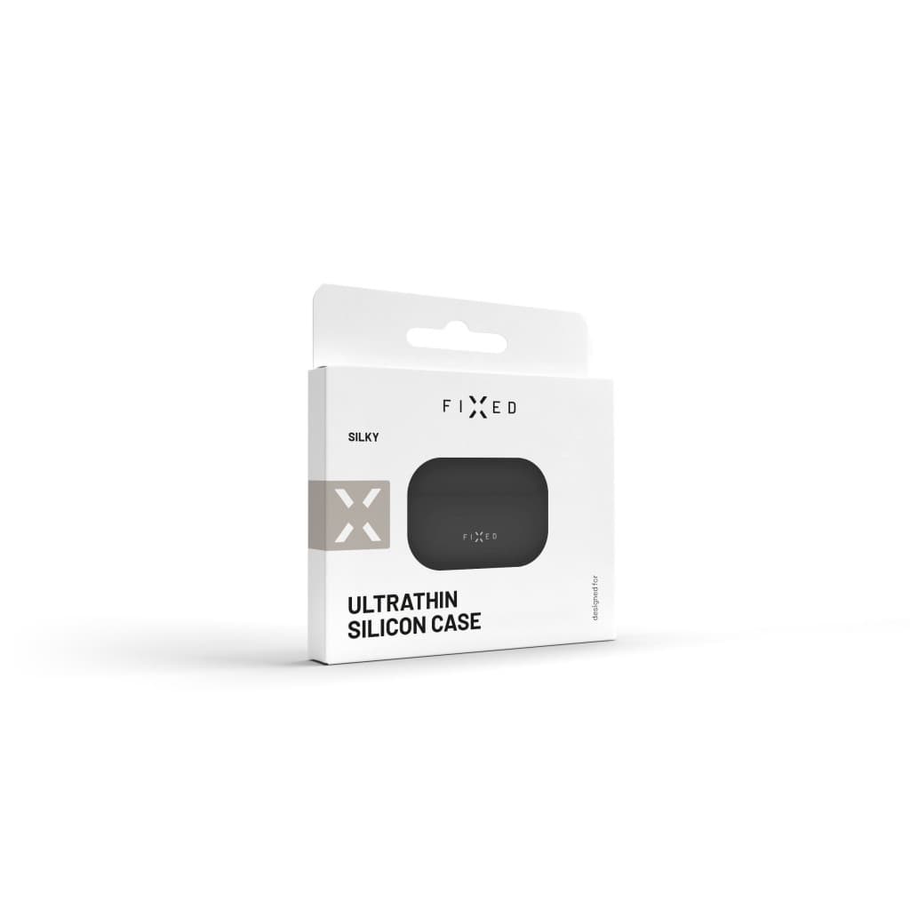 Ultratenké silikonové pouzdro FIXED Silky pro Apple AirPods Pro 2, černé - náhled 3
