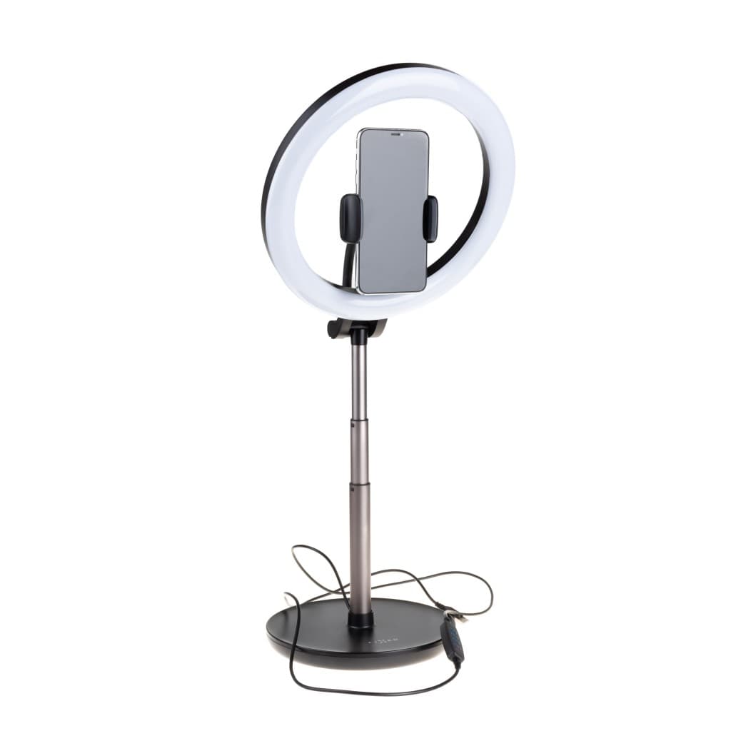 Stativ s kruhovým LED svítidlem a ovládáním na USB kabelu FIXED LEDRing Lite, černý - náhled 3