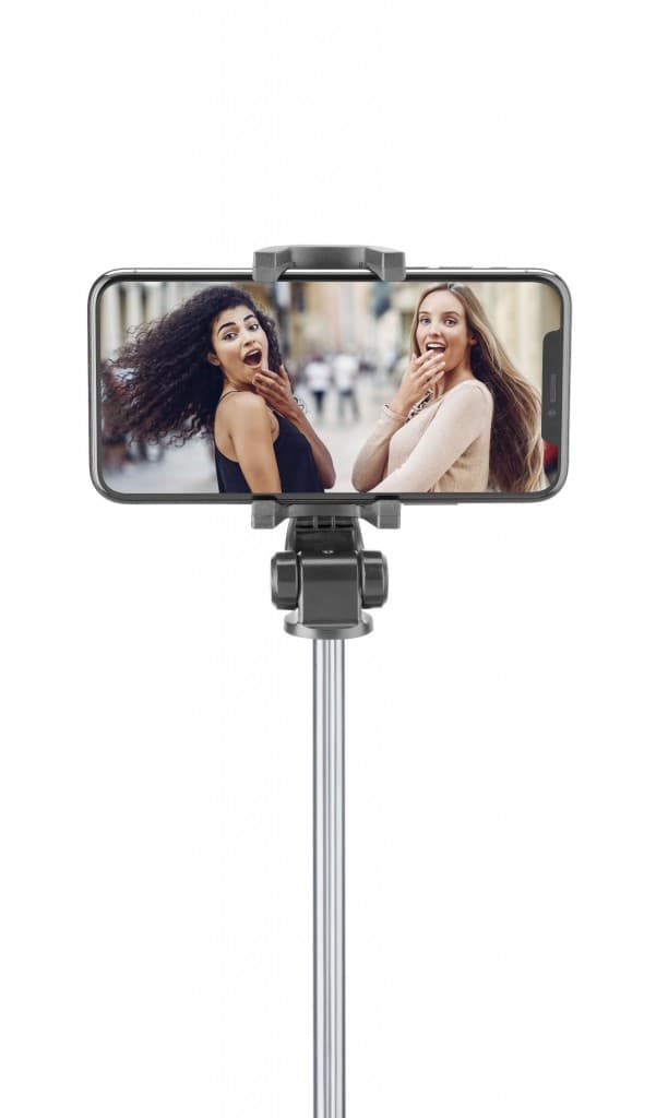 Bluetooth selfie tyč Cellularline Freedom s funkcí tripodu, černá - náhled 3