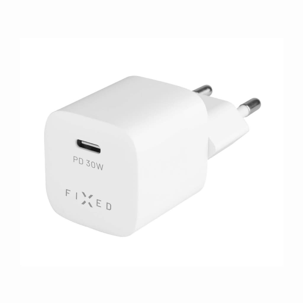 Síťová nabíječka FIXED Mini s USB-C výstupem a podporou PD, 30W, bílá - náhled 3