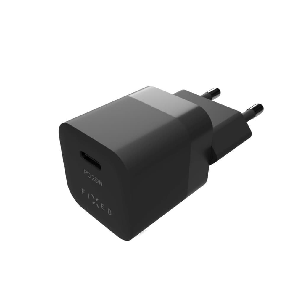 Síťová nabíječka FIXED Mini s USB-C výstupem a podporou PD, 25W, černá - náhled 3