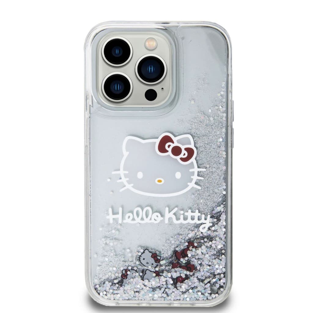 Hello Kitty Liquid Glitter Electroplating Head Logo Zadní Kryt pro iPhone 13 Pro Transparent - náhled 3