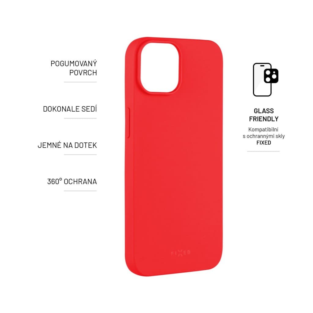 Zadní pogumovaný kryt FIXED Story pro Apple iPhone 14, červený - náhled 3