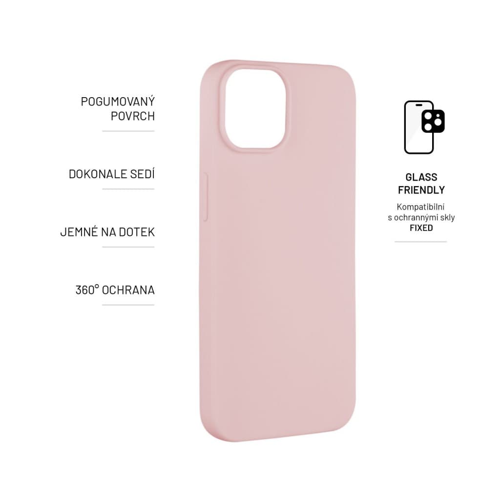 Zadní pogumovaný kryt FIXED Story pro Apple iPhone 14, růžový - náhled 3