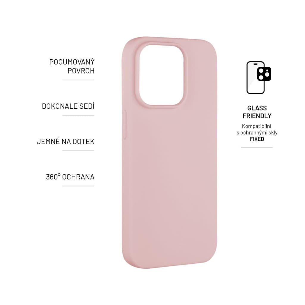 Zadní pogumovaný kryt FIXED Story pro Apple iPhone 14 Pro, růžový - náhled 3