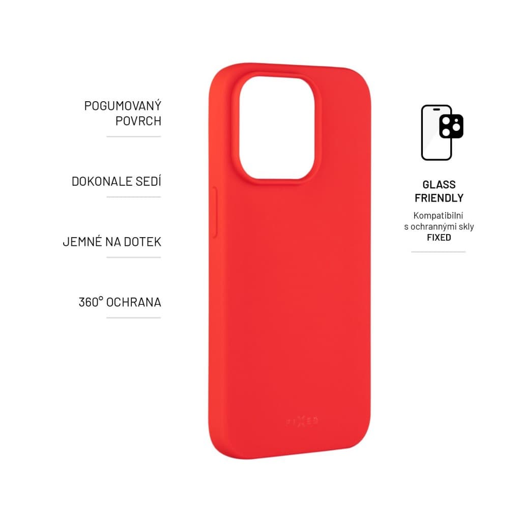 Zadní pogumovaný kryt FIXED Story pro Apple iPhone 14 Pro, červený - náhled 3