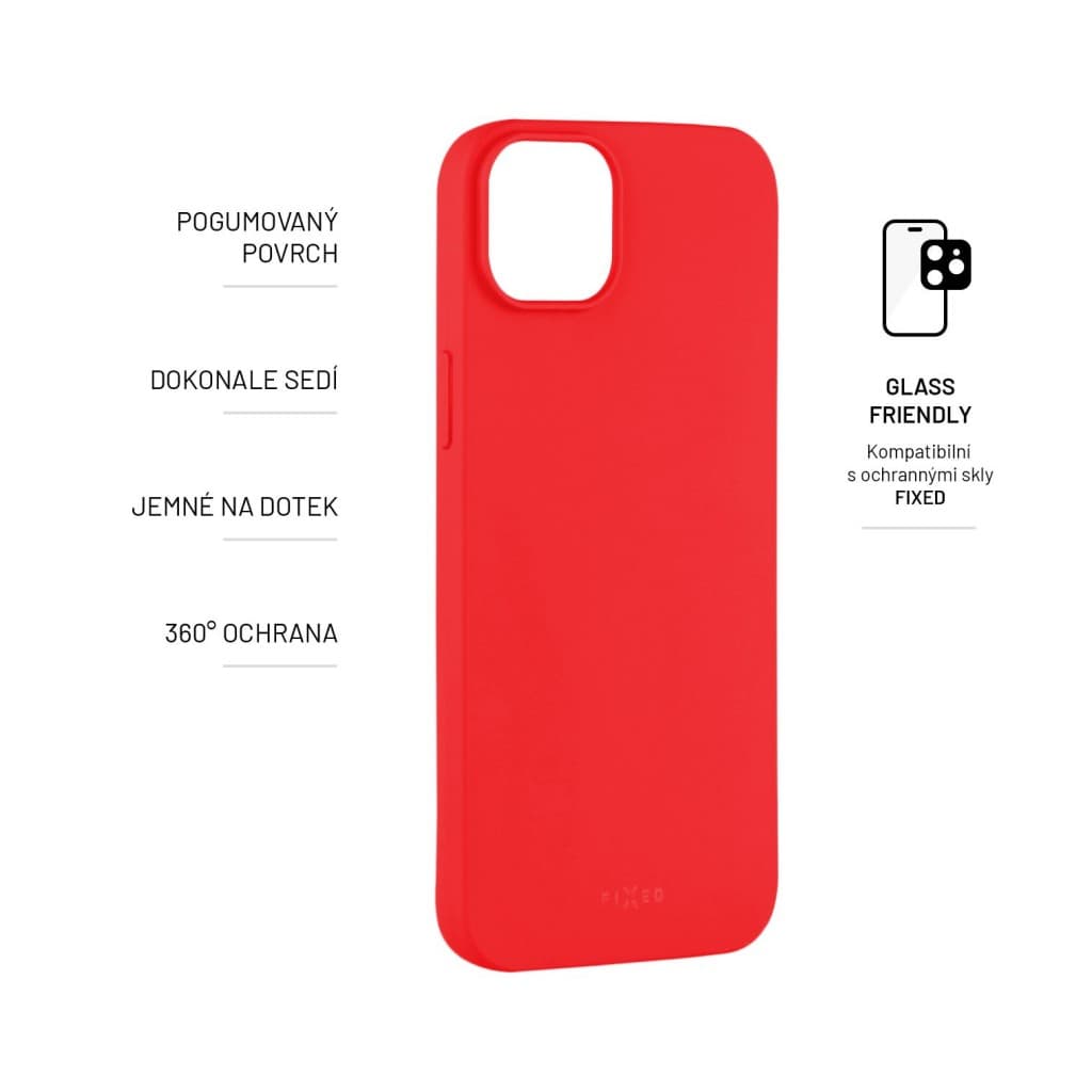 Zadní pogumovaný kryt FIXED Story pro Apple iPhone 14 Plus, červený - náhled 3