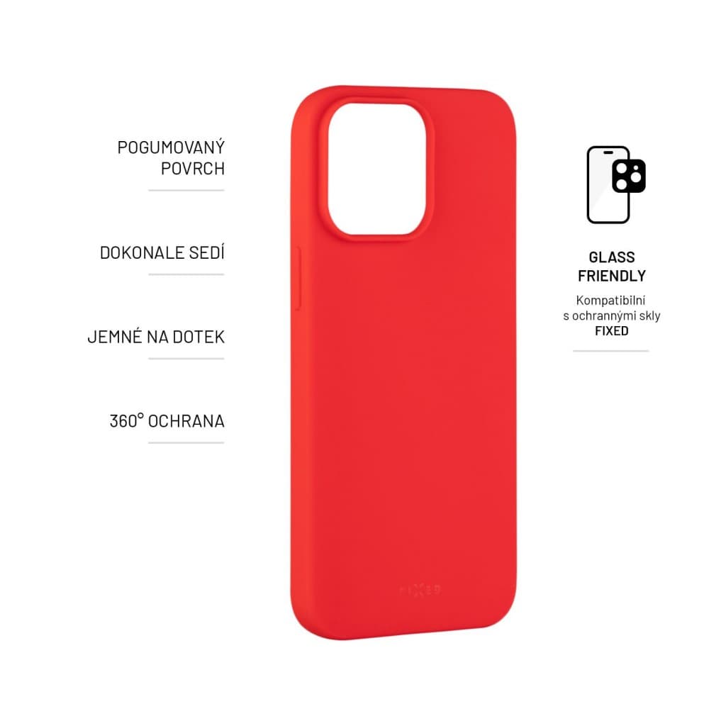 Zadní pogumovaný kryt FIXED Story pro Apple iPhone 14 Pro Max, červený - náhled 3