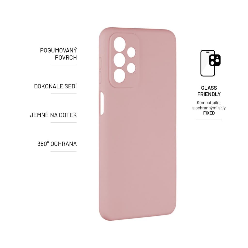 Zadní pogumovaný kryt FIXED Story pro Samsung Galaxy A23, růžový - náhled 3