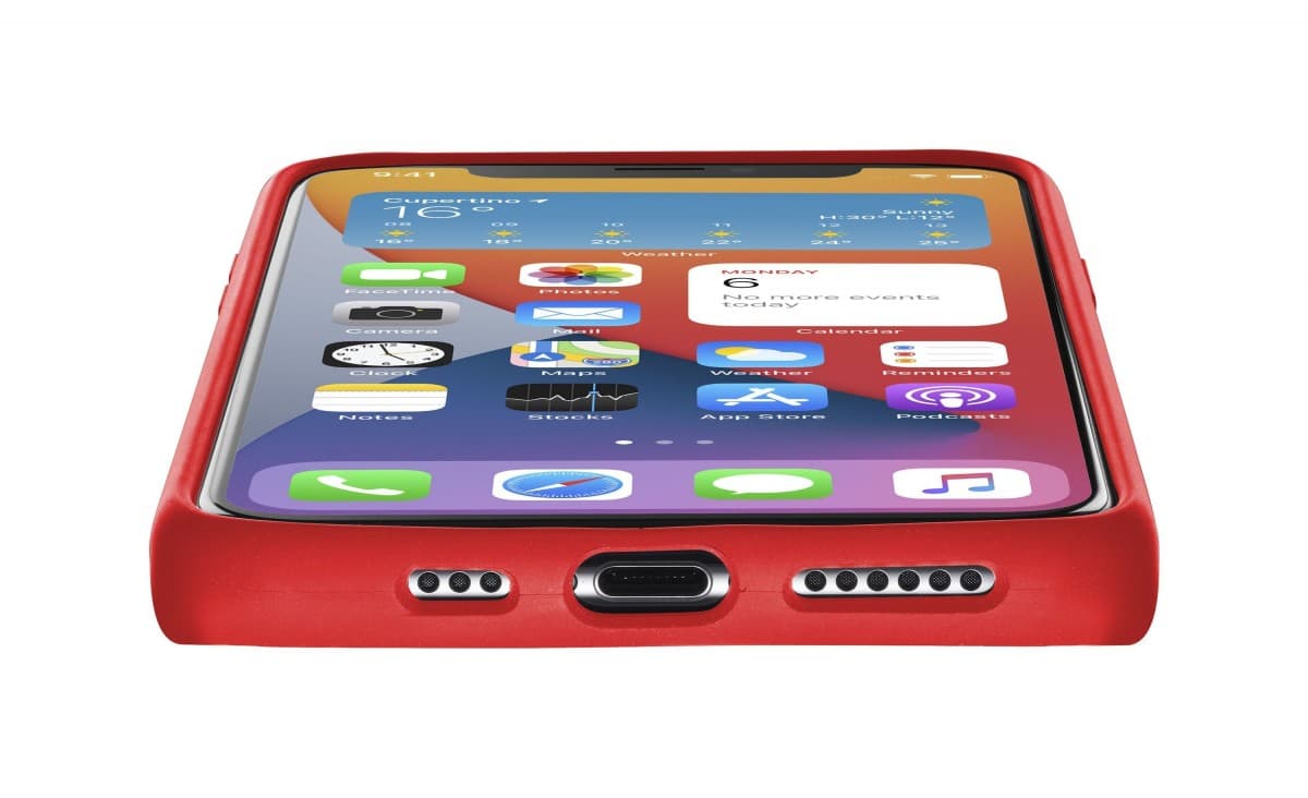 Ochranný silikonový kryt Cellularline Sensation pro Apple iPhone 12 Pro Max, červený - náhled 3