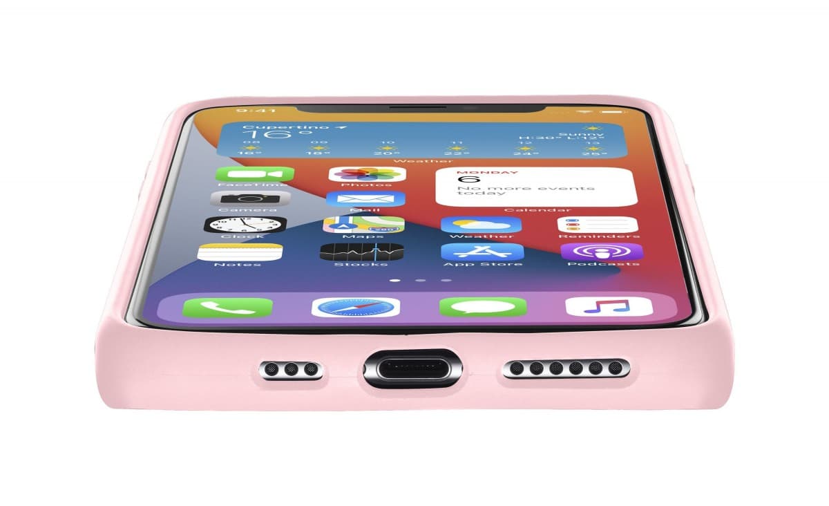 Ochranný silikonový kryt Cellularline Sensation Apple iPhone 12 Pro Max, starorůžový - náhled 3