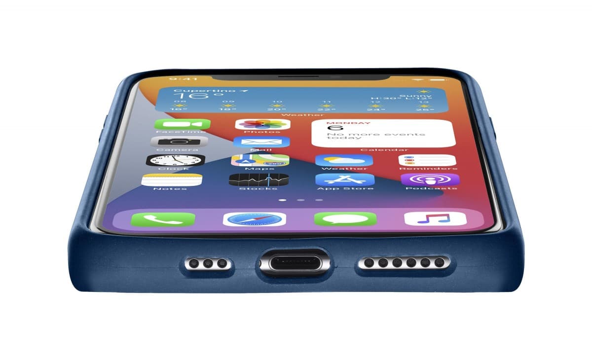 Ochranný silikonový kryt Cellularline Sensation pro Apple iPhone 12 Pro Max, navy blue - náhled 3