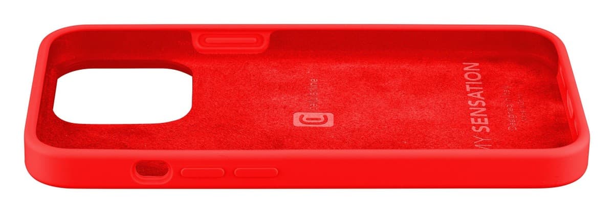 Ochranný silikonový kryt Cellularline Sensation pro Apple iPhone 13 Pro, červený - náhled 3