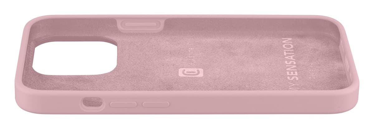 Ochranný silikonový kryt Cellularline Sensation pro Apple iPhone 13 Pro Max, starorůžový - náhled 3