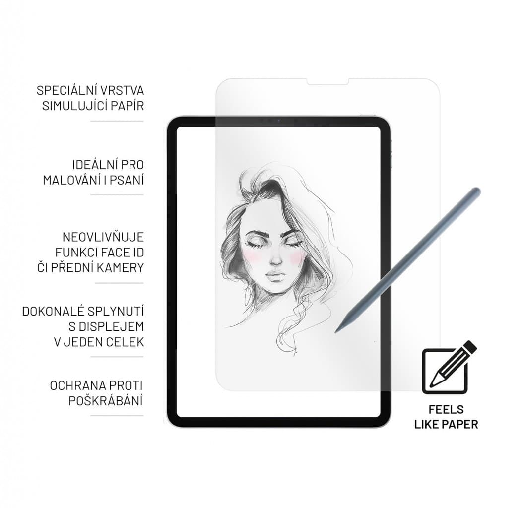 Ochranné tvrzené sklo FIXED PaperGlass Screen Protector pro Apple iPad Pro 11" (2018/2020/2021/2022), čiré - náhled 3