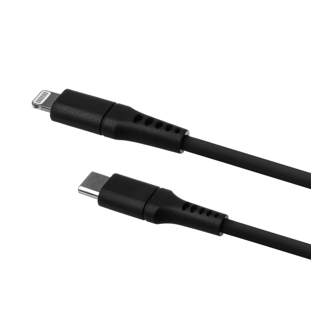 Nabíjecí a datový Liquid silicone kabel FIXED s konektory USB-C/Lightning a podporou PD, 1.2m, MFI, černý - náhled 3