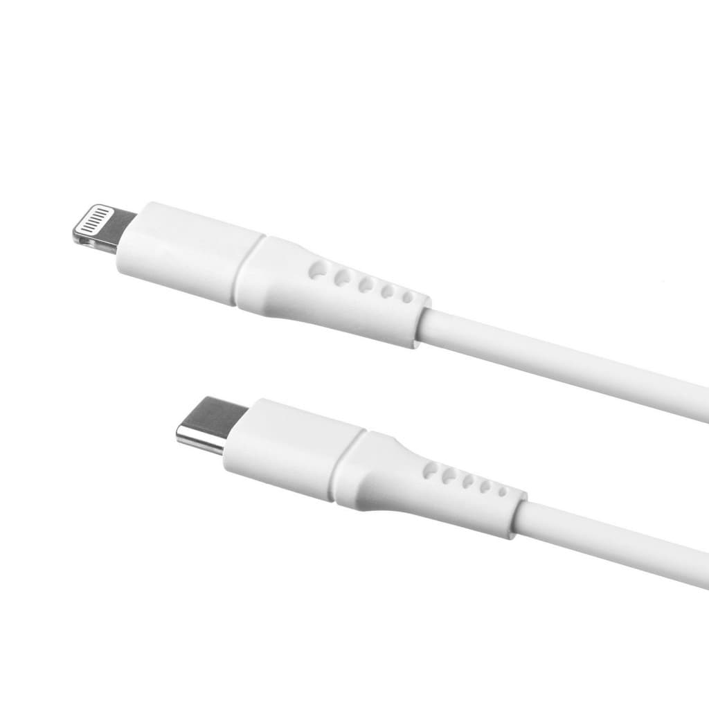 Dlouhý nabíjecí a datový Liquid silicone kabel FIXED s konektory USB-C/Lightning a podporou PD, 2m, MFI, bílý - náhled 3