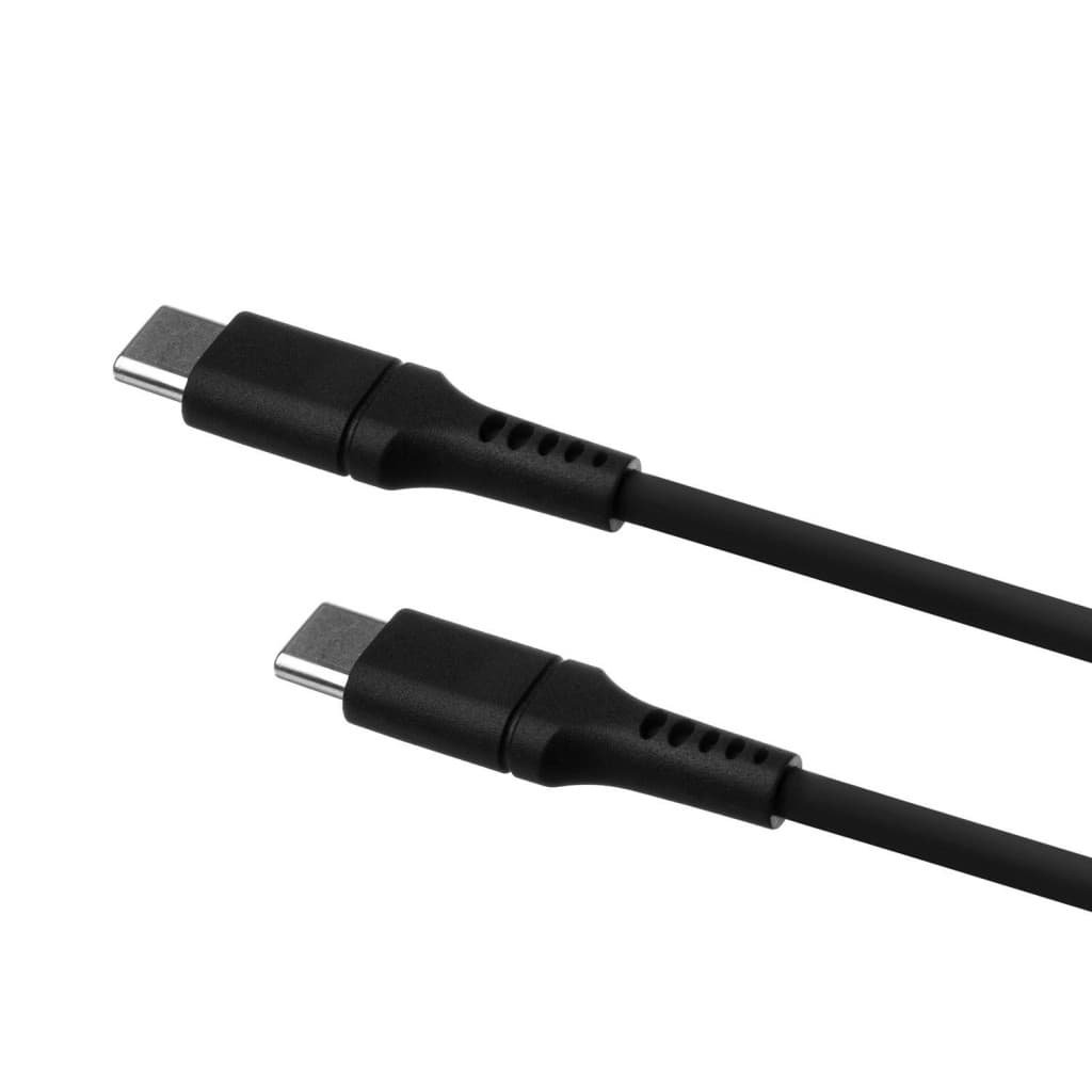 Krátký nabíjecí a datový Liquid silicone kabel FIXED s konektory USB-C/USB-C a podporou PD, 0.5m, USB 2.0, 60W, černý - náhled 3