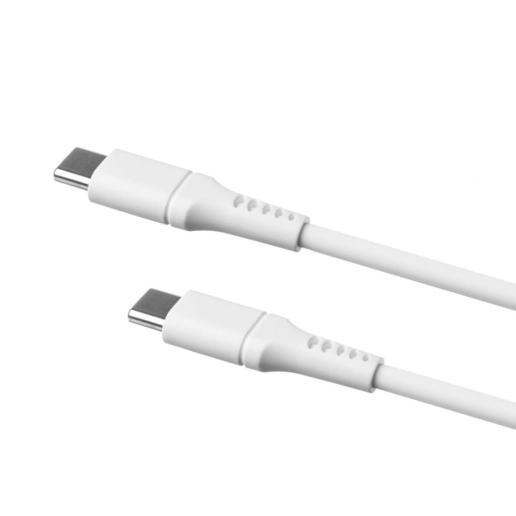 Krátký nabíjecí a datový Liquid silicone kabel FIXED s konektory USB-C/USB-C a podporou PD, 0.5m, USB 2.0, 60W, bíly - náhled 3