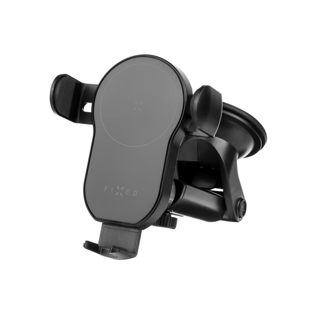 Automatický držák do auta s rychlým bezdrátovým nabíjením FIXED Matic XL na sklo nebo palubní desku, 15W, černý - náhled 3