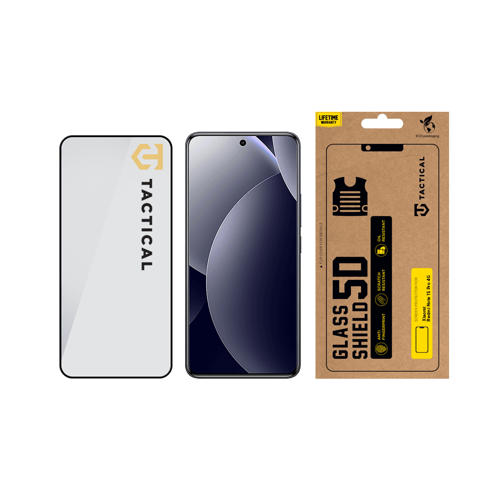 Tvrzené sklo Tactical Glass Shield 5D pro Xiaomi Redmi Note 15 Pro 4G černé - náhled 3