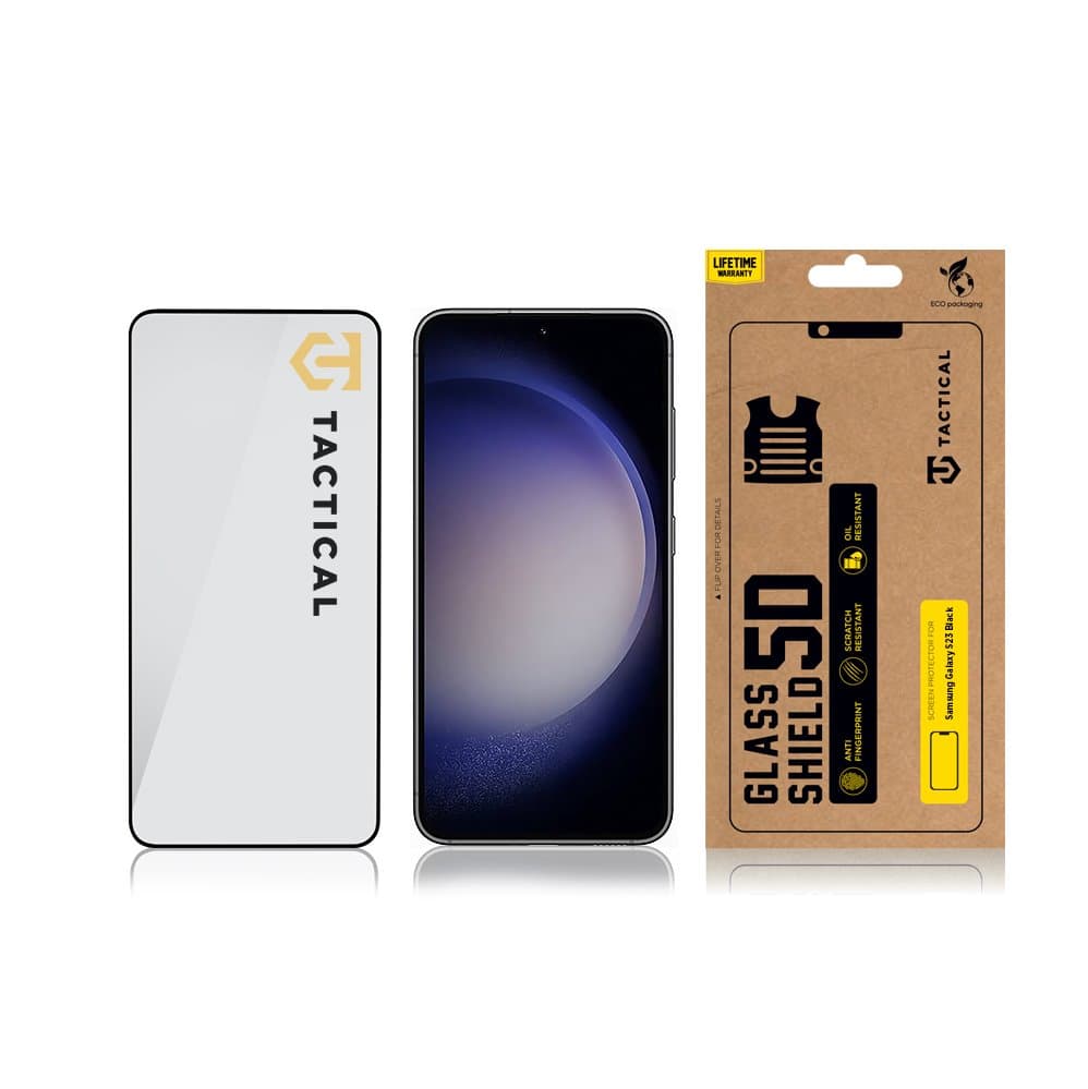 Tvrzené sklo Tactical pro Samsung S23 5D černé - náhled 3