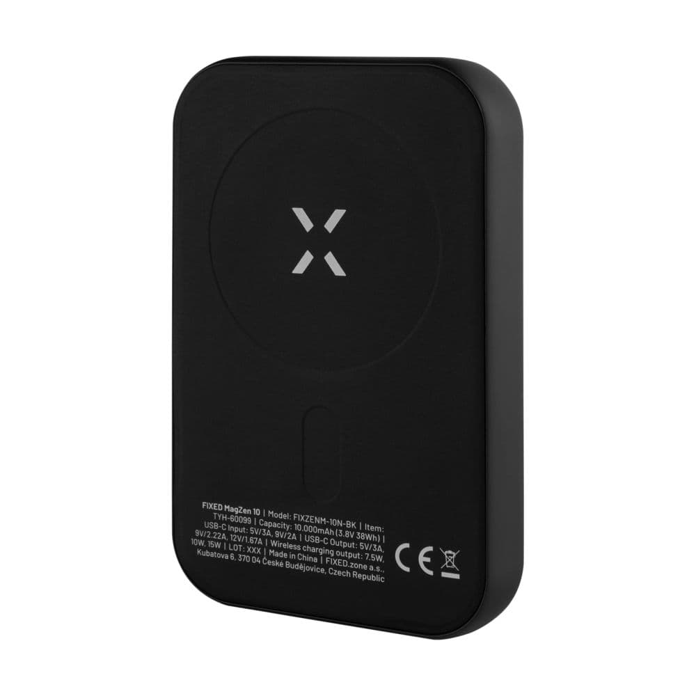 Powerbanka FIXED MagZen s bezdrátovým nabíjením a podporou Magsafe, 10 000 mAh, černá - náhled 3