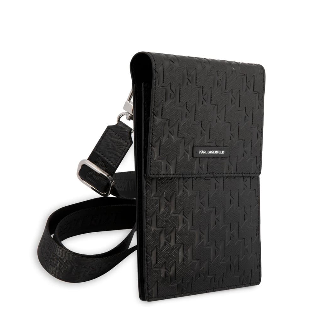 Karl Lagerfeld Saffiano Monogram Wallet Phone Bag Black - náhled 3