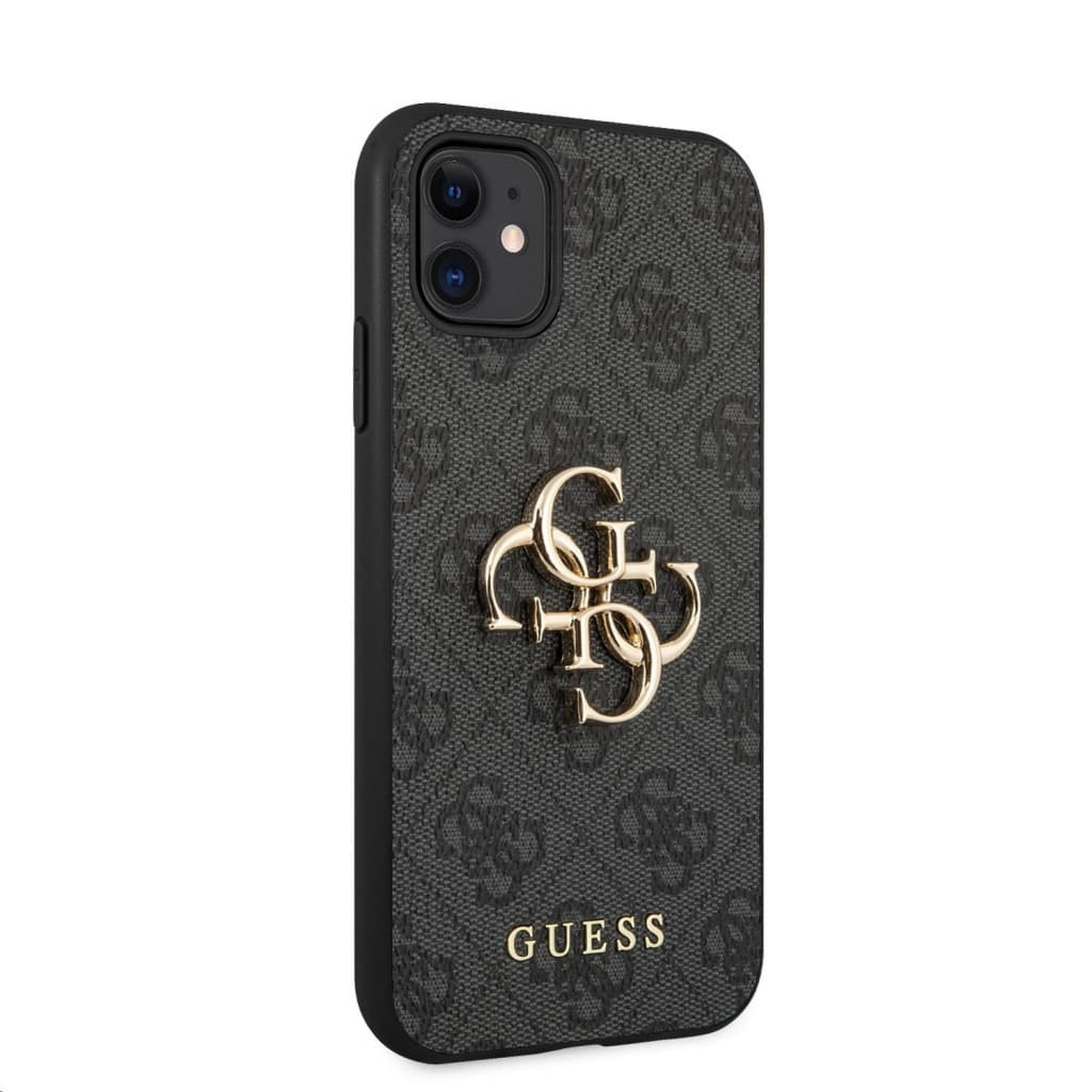 Guess PU 4G Metal Logo Zadní Kryt pro iPhone 11 Grey - náhled 3