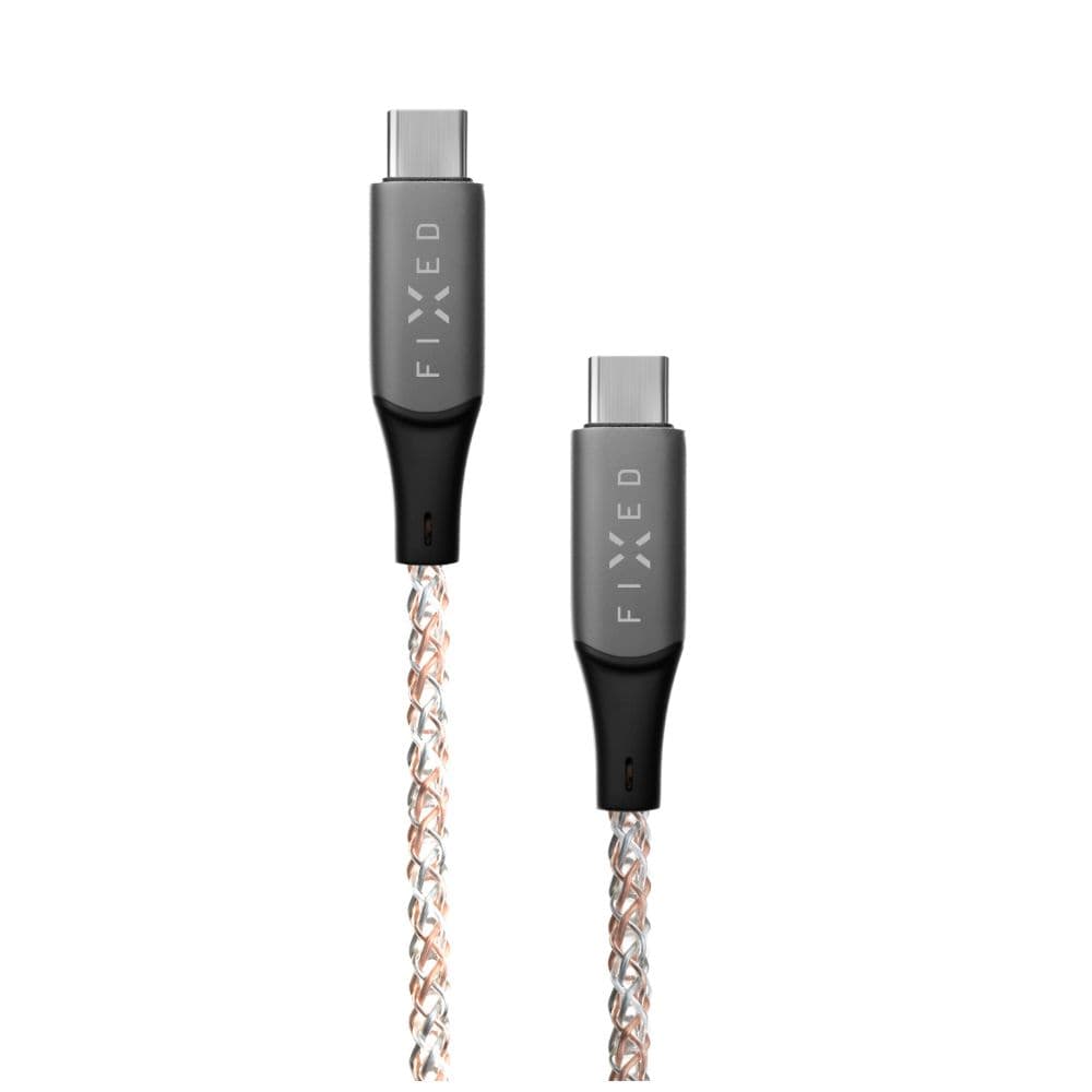 Svítící nabíjecí kabel FIXED s konektory USB-C/USB-C a podporou PD, 1,2 metr, USB 2.0, 60W, duhový - náhled 3