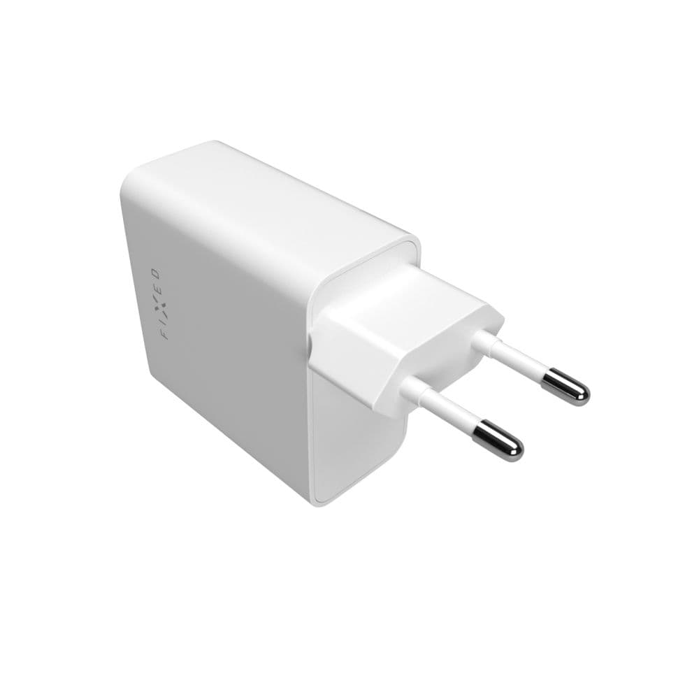 Síťová nabíječka FIXED s 2x USB-C výstupem, podpora PD, 65W, bílá - náhled 3