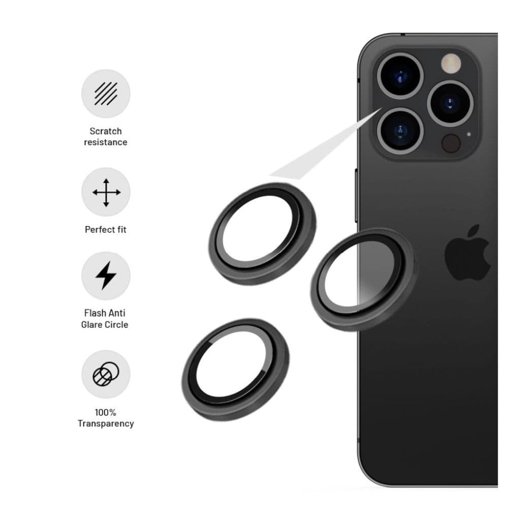Ochranná skla čoček fotoaparátů FIXED Camera Glass pro Samsung Galaxy A54 5G, černá - náhled 3