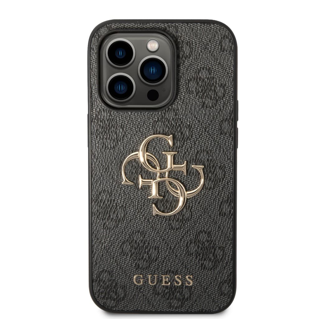 Guess PU 4G Metal Logo Zadní Kryt pro iPhone 15 Pro Max Grey - náhled 3