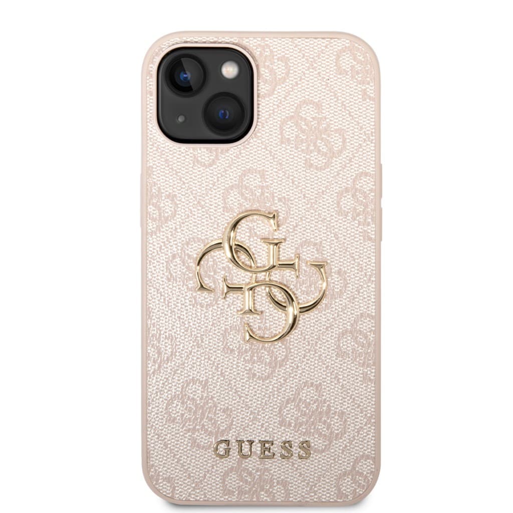 Guess PU 4G Metal Logo Zadní Kryt pro iPhone 15 Pink - náhled 3